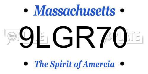 9LGR70 Massachusetts License Plate