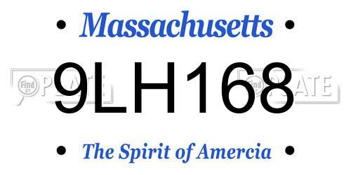 9LH168 Massachusetts License Plate