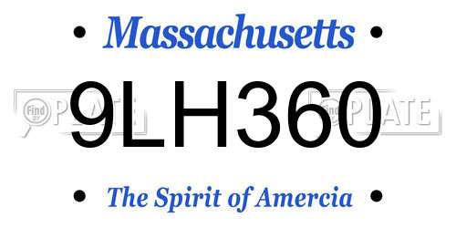 9LH360 Massachusetts License Plate