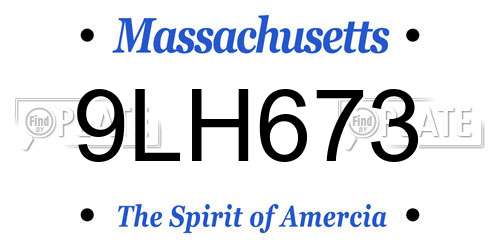 9LH673 Massachusetts License Plate