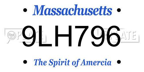 9LH796 Massachusetts License Plate