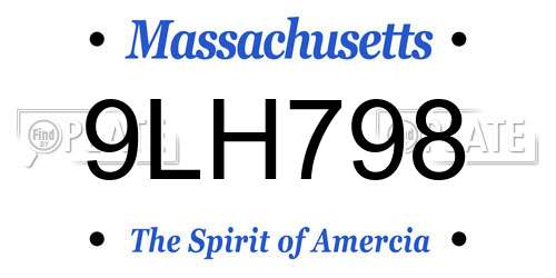 9LH798 Massachusetts License Plate