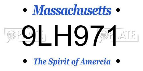 9LH971 Massachusetts License Plate