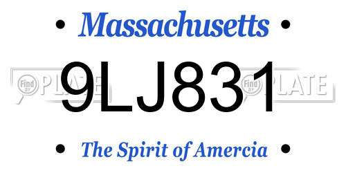 9LJ831 Massachusetts License Plate