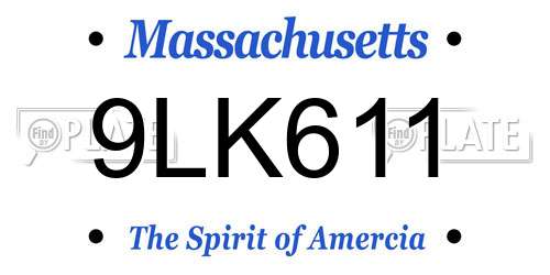9LK611 Massachusetts License Plate