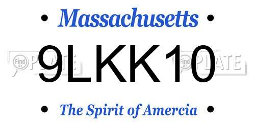 9LKK10 Massachusetts License Plate