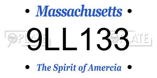 9LL133 Massachusetts License Plate