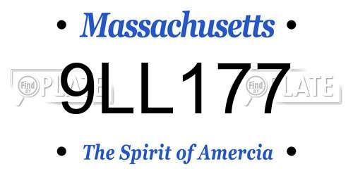 9LL177 Massachusetts License Plate