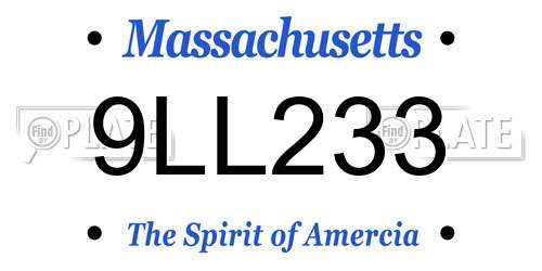 9LL233 Massachusetts License Plate