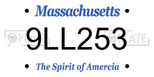 9LL253 Massachusetts License Plate