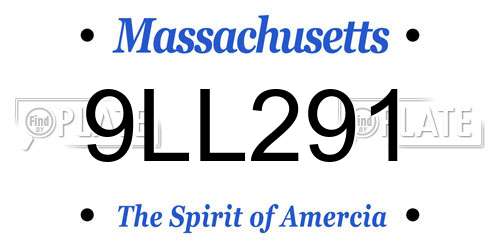 9LL291 Massachusetts License Plate
