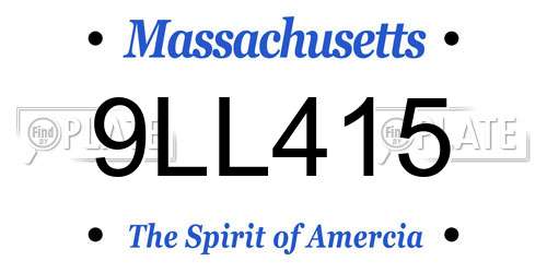 9LL415 Massachusetts License Plate