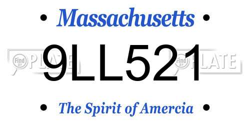 9LL521 Massachusetts License Plate