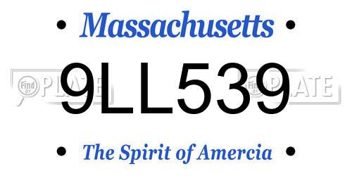 9LL539 Massachusetts License Plate