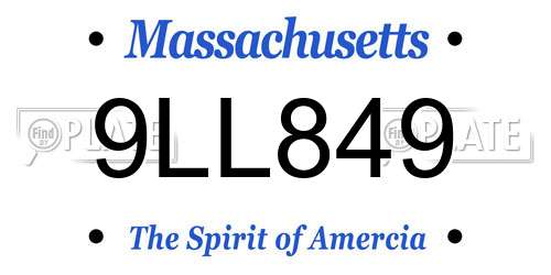 9LL849 Massachusetts License Plate