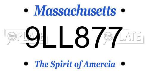 9LL877 Massachusetts License Plate