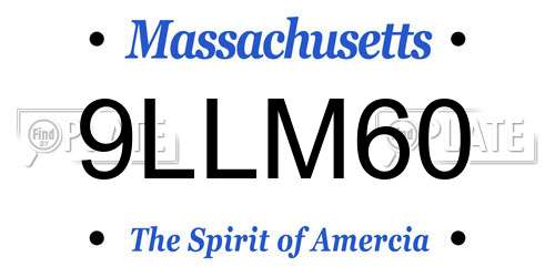 9LLM60 Massachusetts License Plate