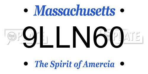 9LLN60 Massachusetts License Plate