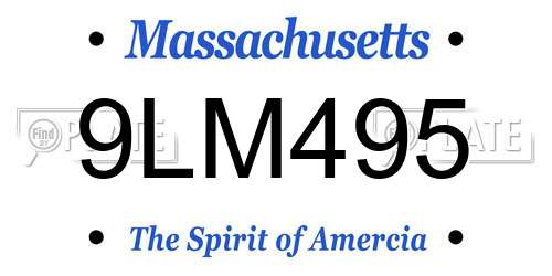 9LM495 Massachusetts License Plate