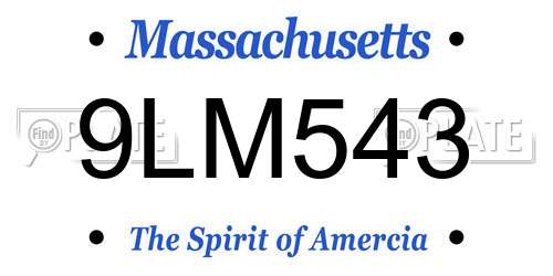 9LM543 Massachusetts License Plate