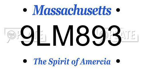 9LM893 Massachusetts License Plate
