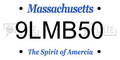 9LMB50 Massachusetts License Plate