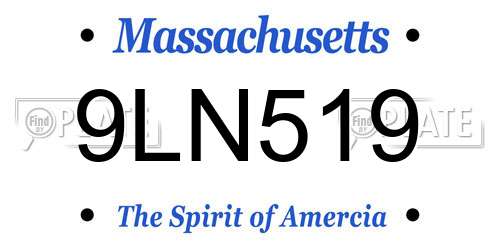 9LN519 Massachusetts License Plate
