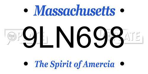 9LN698 Massachusetts License Plate