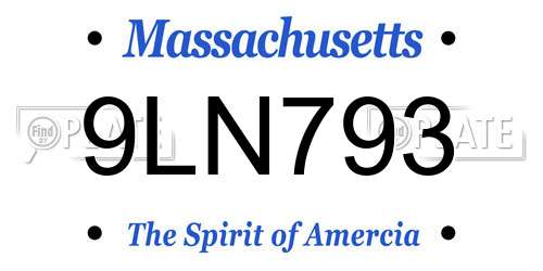 9LN793 Massachusetts License Plate