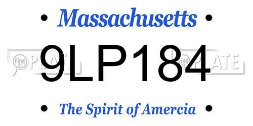 9LP184 Massachusetts License Plate