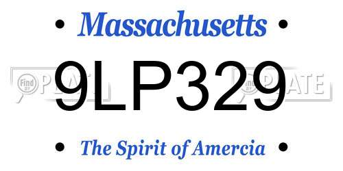 9LP329 Massachusetts License Plate