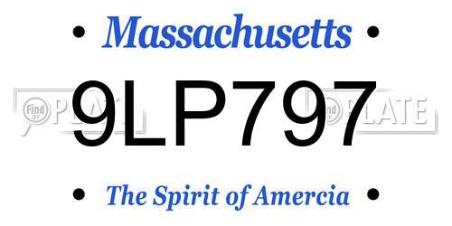 9LP797 Massachusetts License Plate