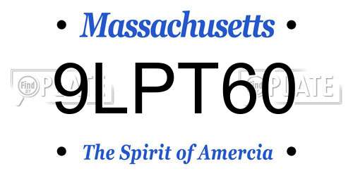 9LPT60 Massachusetts License Plate