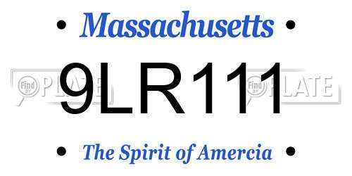 9LR111 Massachusetts License Plate
