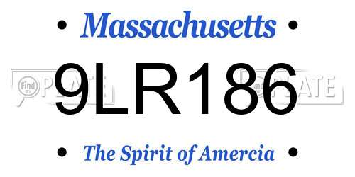 9LR186 Massachusetts License Plate