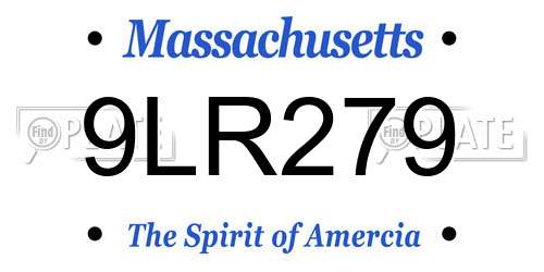 9LR279 Massachusetts License Plate