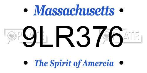 9LR376 Massachusetts License Plate