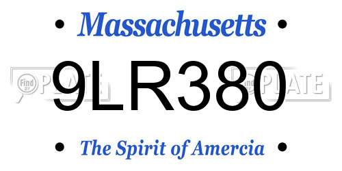 9LR380 Massachusetts License Plate