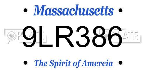 9LR386 Massachusetts License Plate