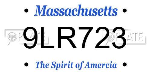 9LR723 Massachusetts License Plate