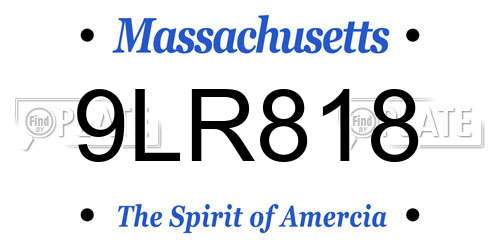 9LR818 Massachusetts License Plate