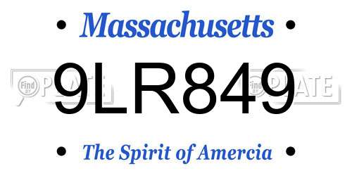 9LR849 Massachusetts License Plate