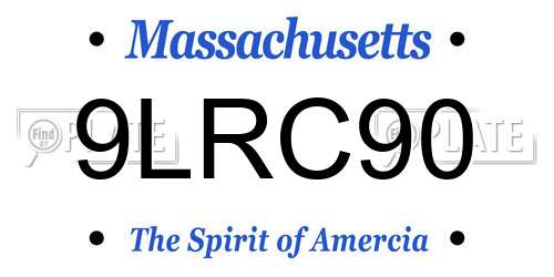 9LRC90 Massachusetts License Plate