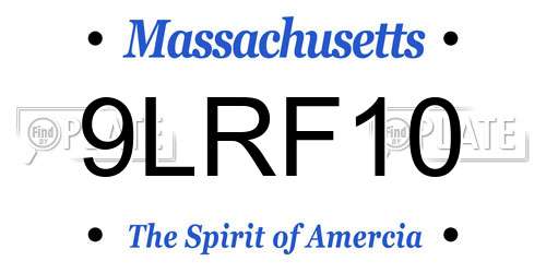9LRF10 Massachusetts License Plate