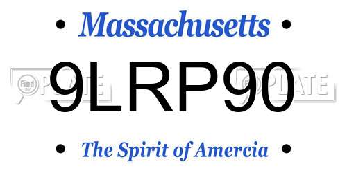 9LRP90 Massachusetts License Plate