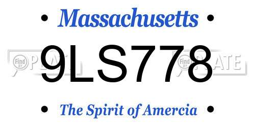 9LS778 Massachusetts License Plate