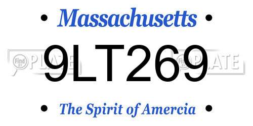 9LT269 Massachusetts License Plate