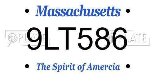 9LT586 Massachusetts License Plate