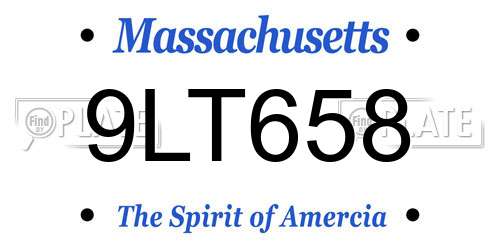 9LT658 Massachusetts License Plate