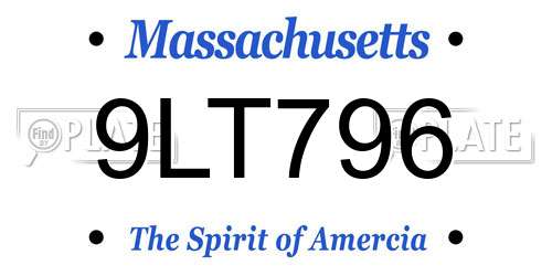 9LT796 Massachusetts License Plate